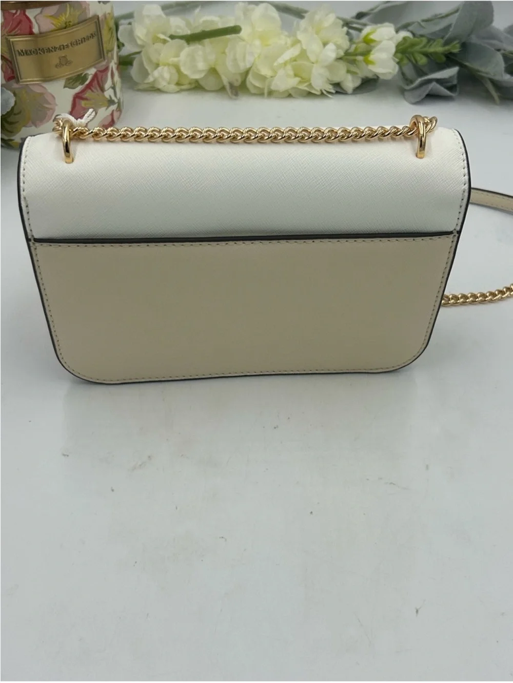 Tory Burch Two-Tone Cream and Beige Chain Crossbody